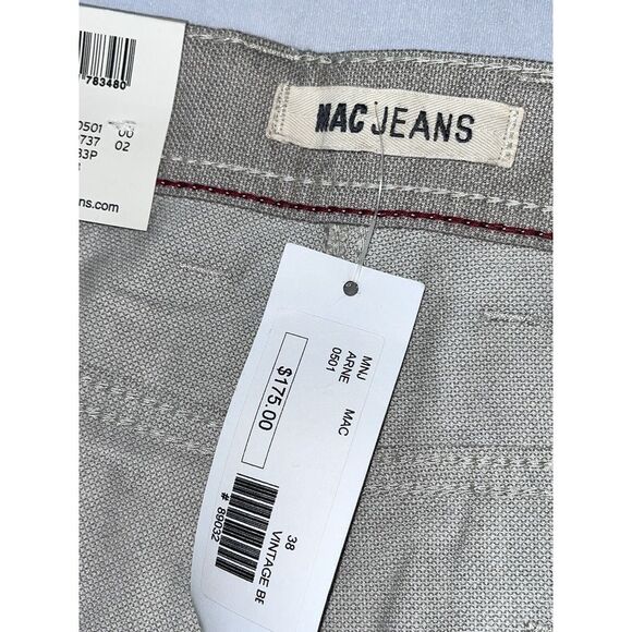 MAC Jeans Arne Modern Straight Mid-Rise Stretch Tan Denim Mens 40x30 MSRP $175‎ - Picture 7 of 14